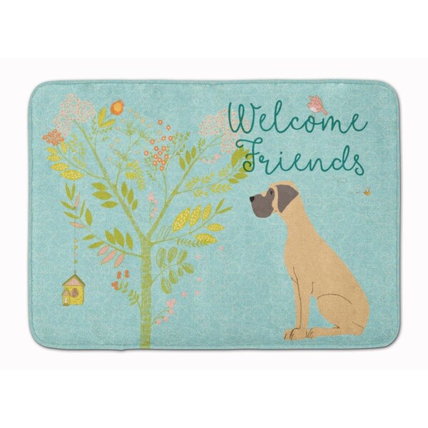 Carolines Treasures Welcome Friends Fawn Great Dane Natural Ears Machine Washable Memory Foam Mat BB7588RUG - main